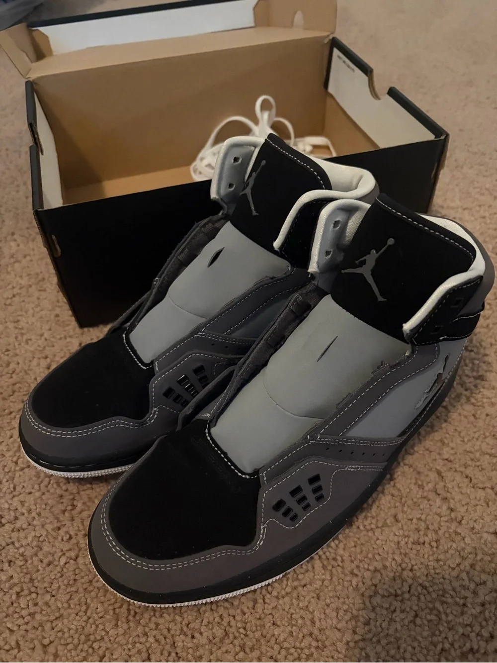 Jordan 1 Flight Men’s Sneakers in Gray and Black